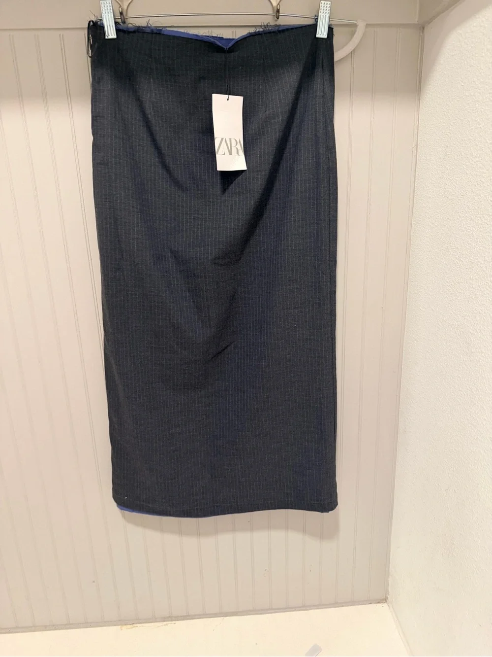 Zara Black Maxi Skirt with Blue Center Seam